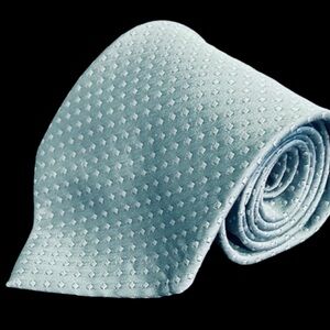 VALERIA BOLDI of Milan Italy Men’s Neck Tie • Teal with Gray Dots • 60”L x 4”W